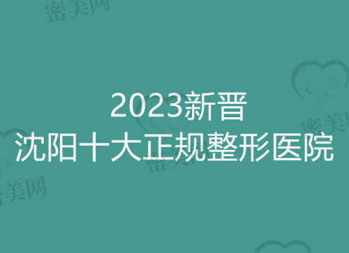 2023新晋沈阳十大正规整形医院